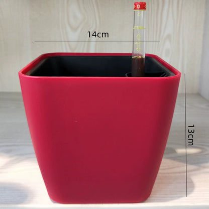 Self Watering Planter White Flower Pot with Water Level Indicator White Self Watering Planter Modern Decorative Planter Pot